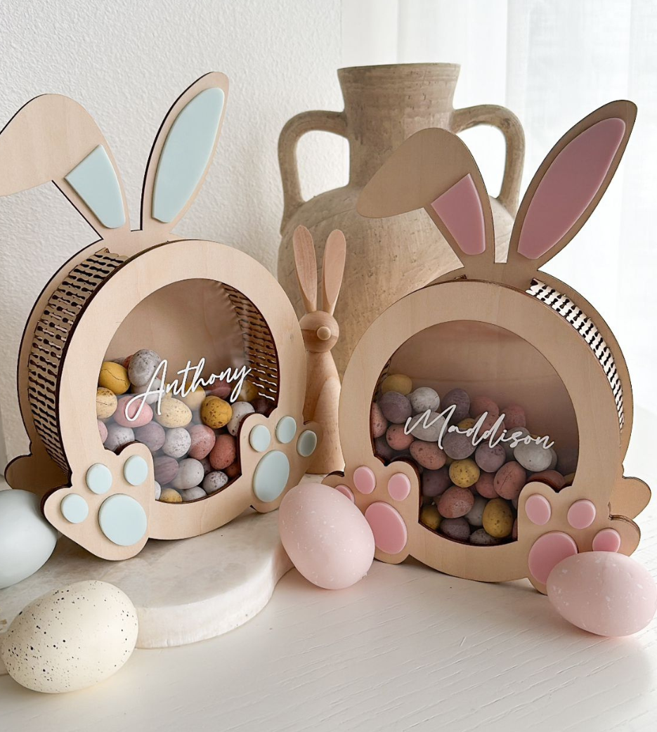 Pink Personalised Easter Bunny Box