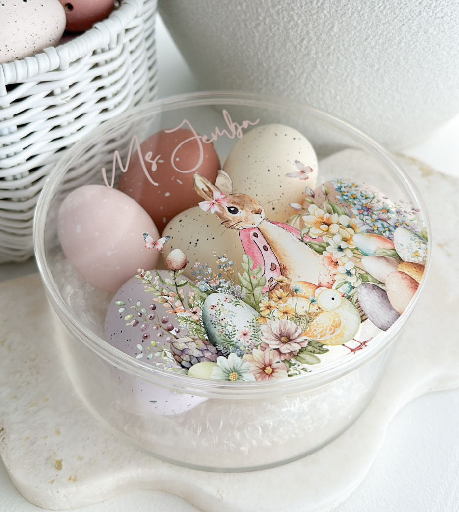 Round Acrylic Printed Easter Box