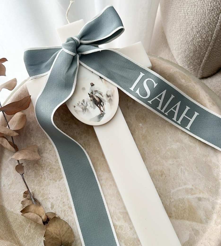 Ivory Cross Candle