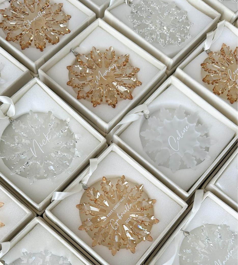 Clear Personalised Christmas Snowflake