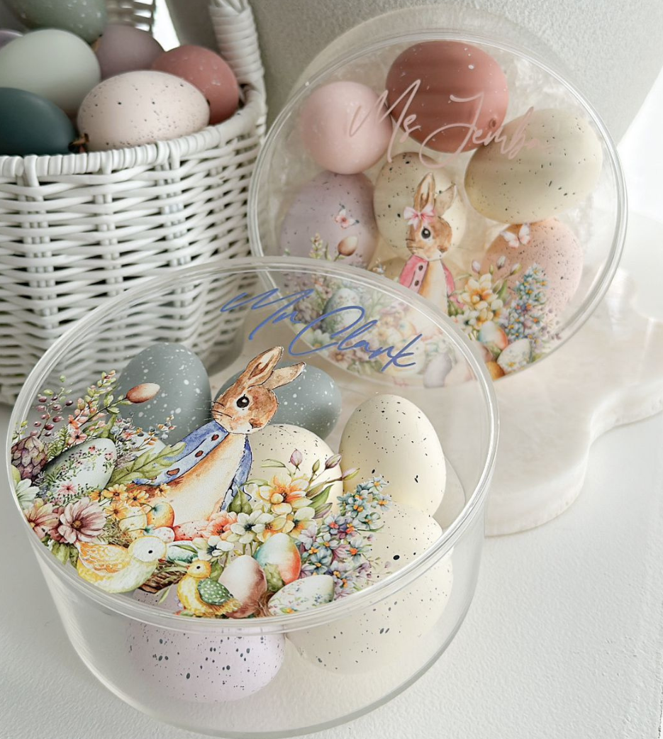 Round Acrylic Printed Easter Box