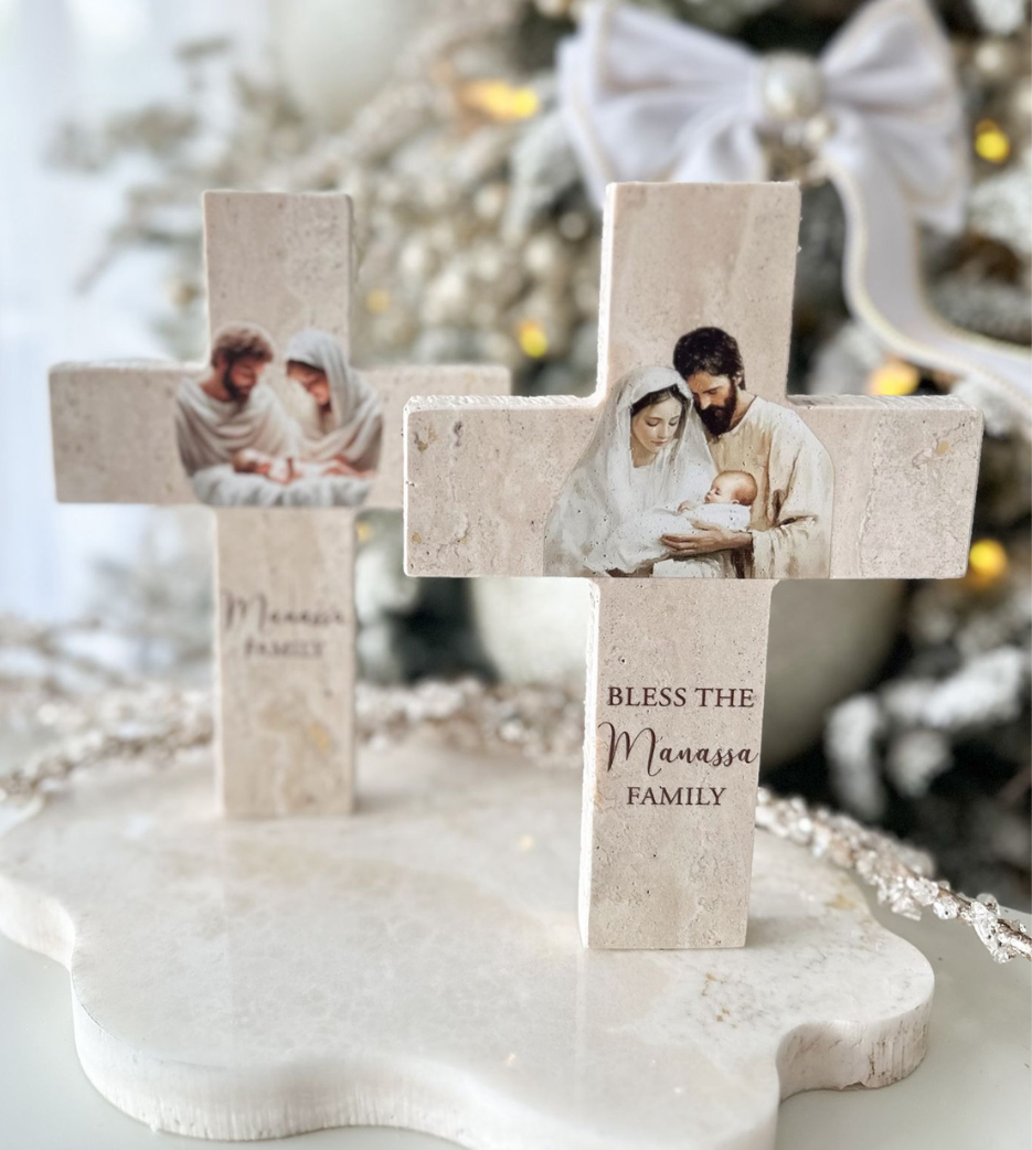 Travertine Cross (Plain or Printed)