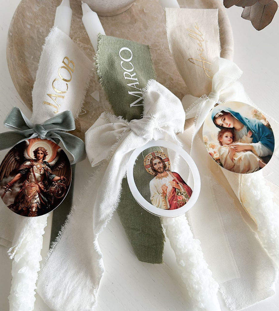 White Textured 40cm Candle