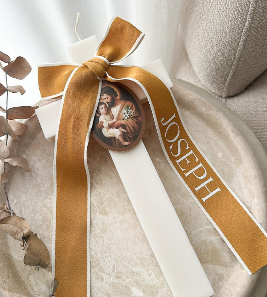 Ivory Cross Candle