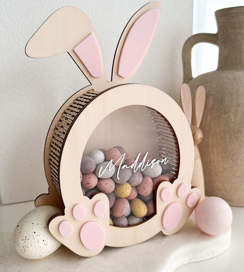 Pink Personalised Easter Bunny Box