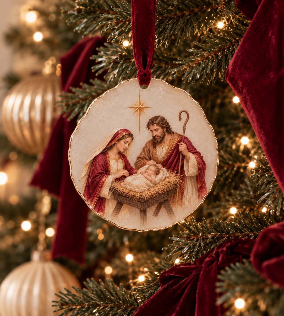 Nativity Agate Ornaments - Pack of 6