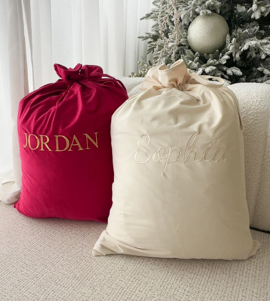 Personalised Embroidered Santa Sacks