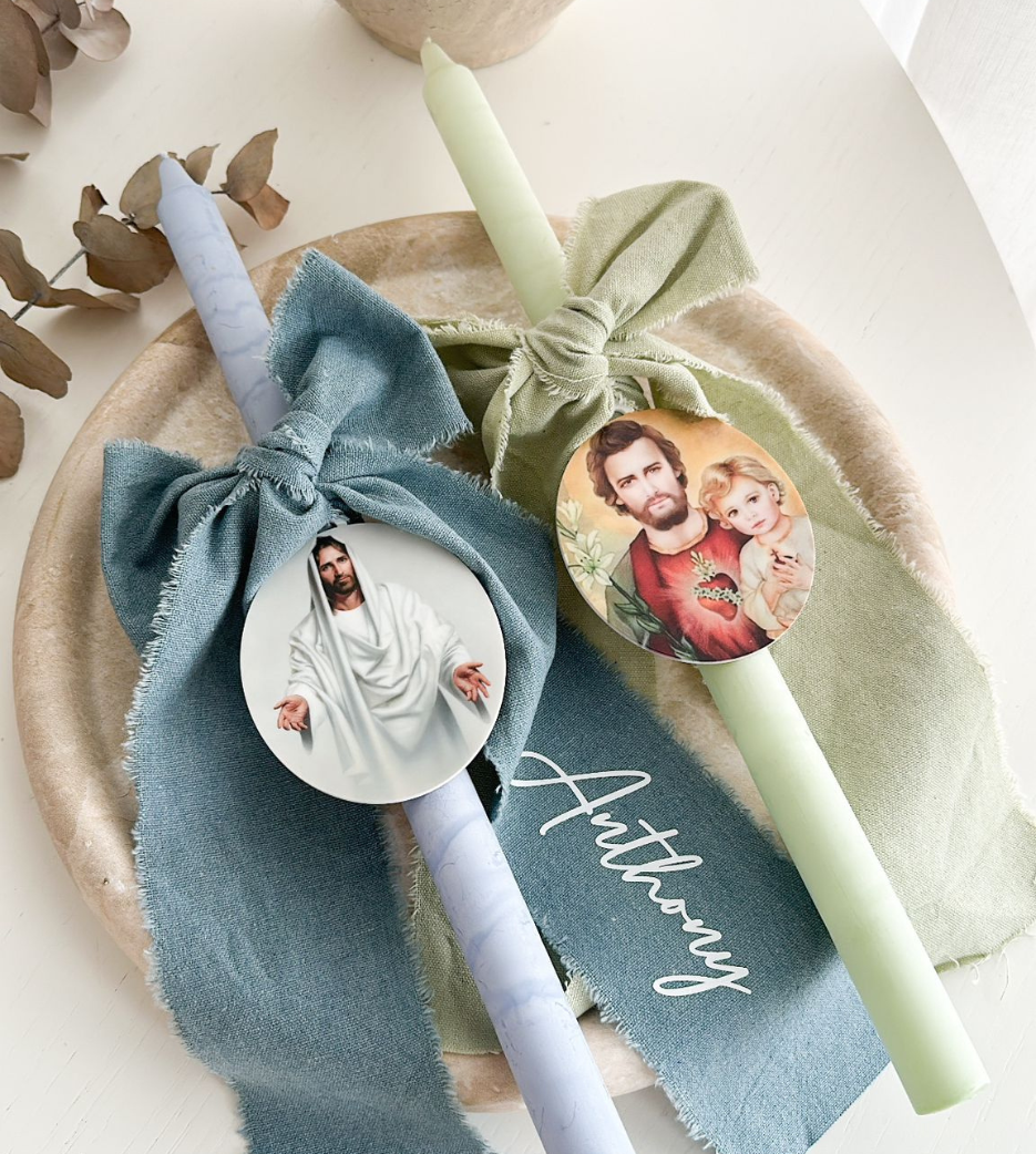 Blue Marble 40cm Candle