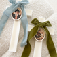 Ivory Velvet Bow Cross Candles