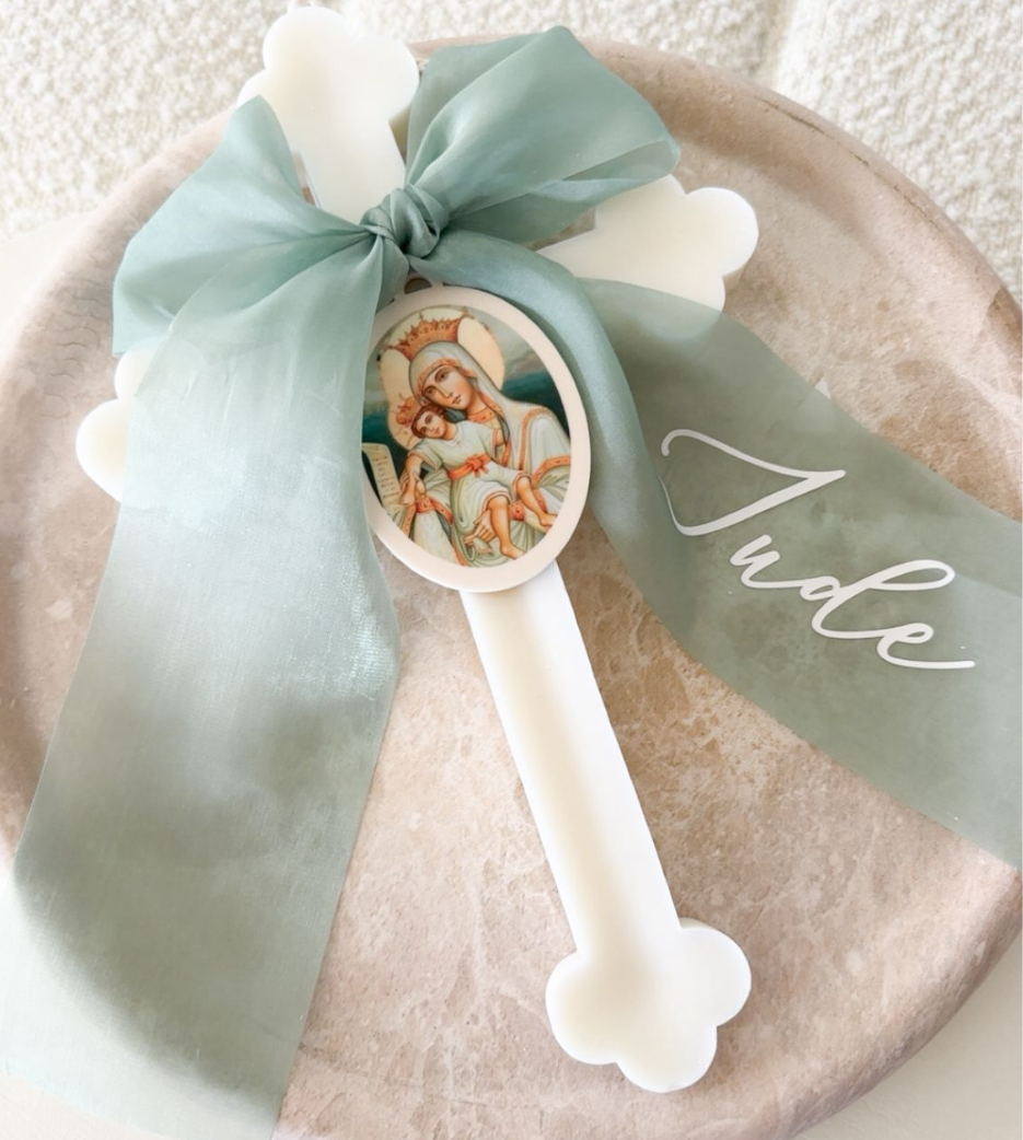 Orthodox Candle with Chiffon Bow