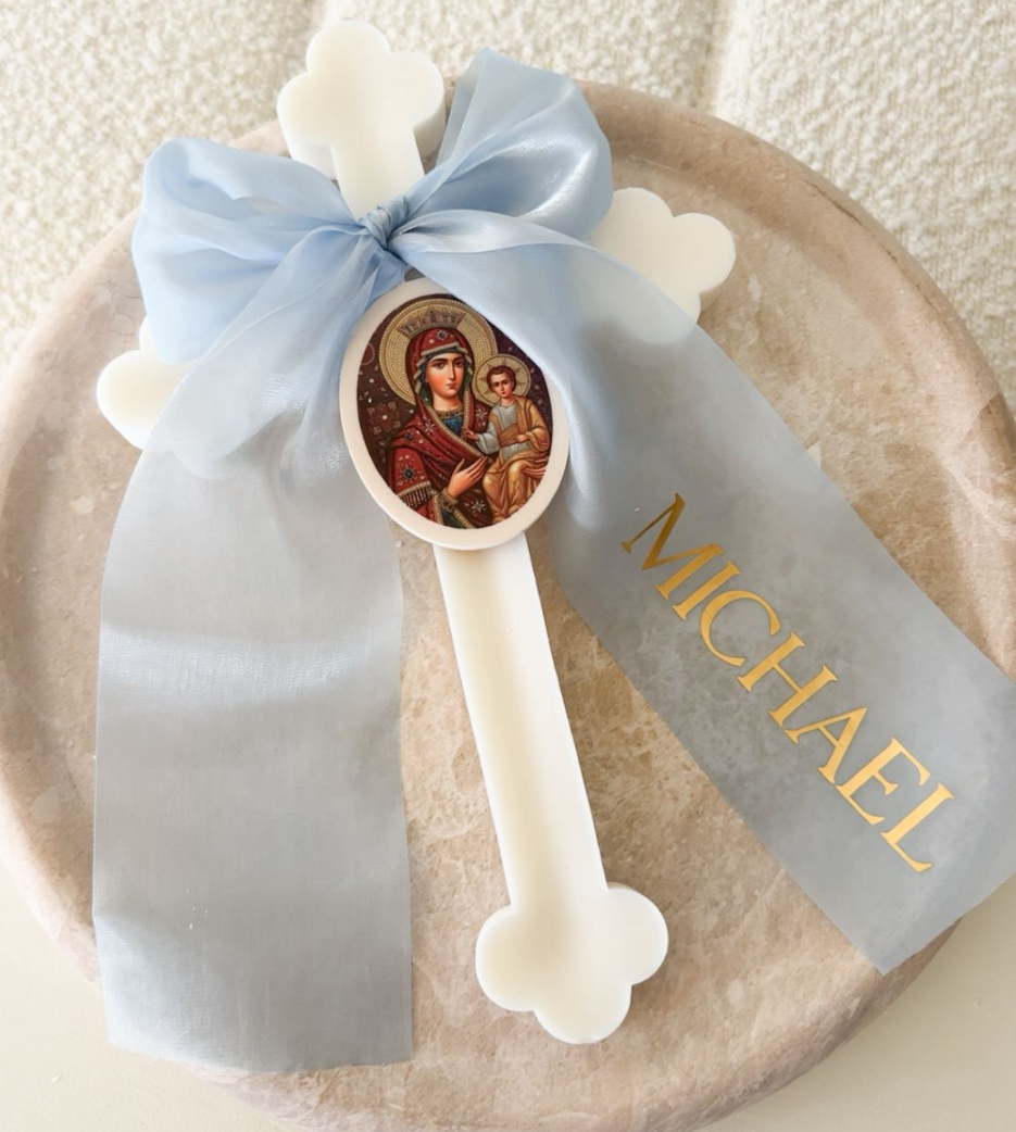 Orthodox Candle with Chiffon Bow