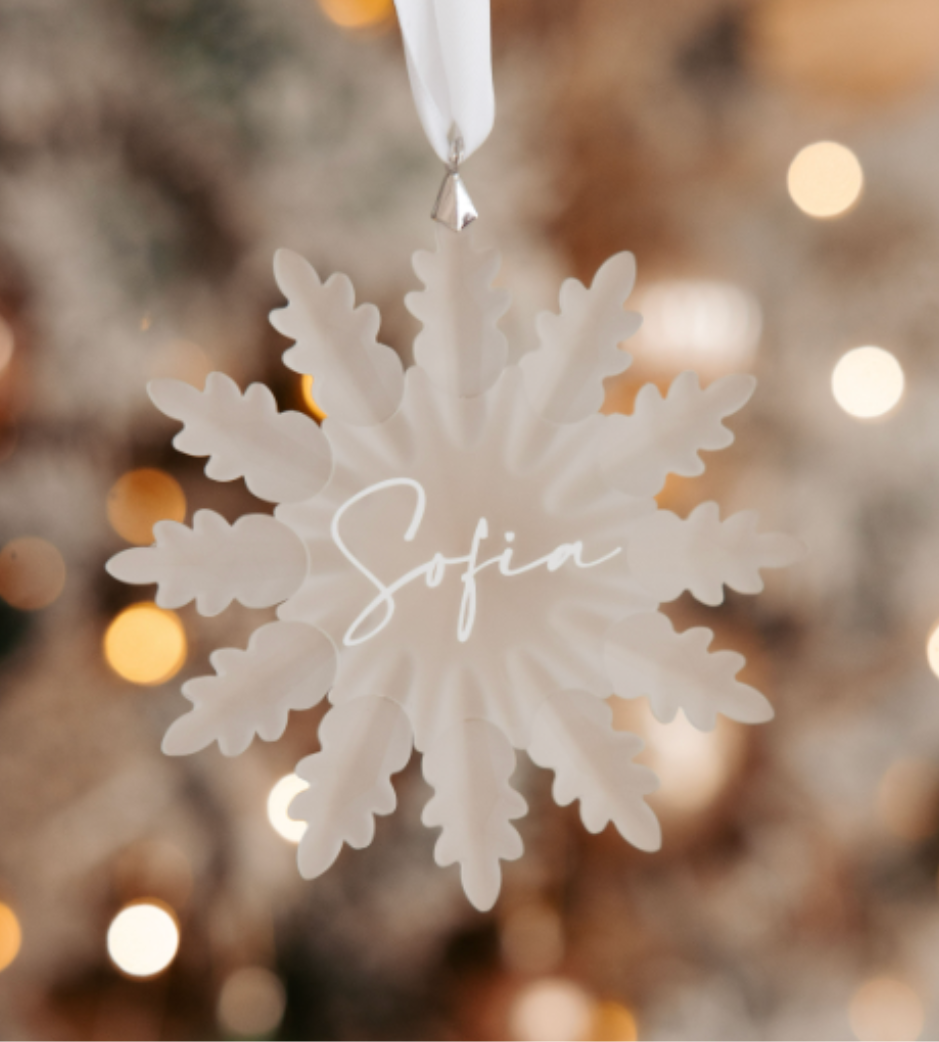 Frosted Personalised Christmas Snowflake