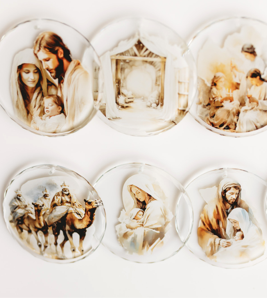 Nativity Glass Ornaments