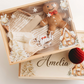 Personalised Wooden Christmas Keepsake Box with Clear Lid