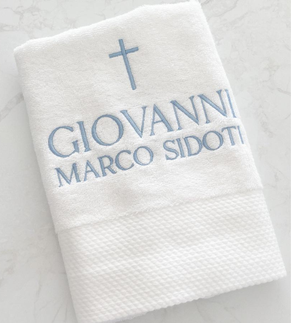 Embroidered Christening Bath/ Hand Towels