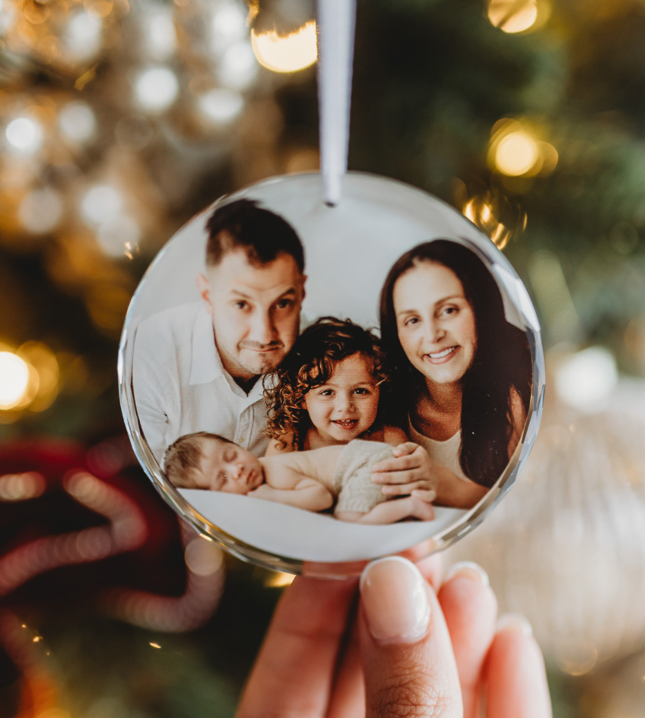 Keepsake Photo Glass Tree Ornaments