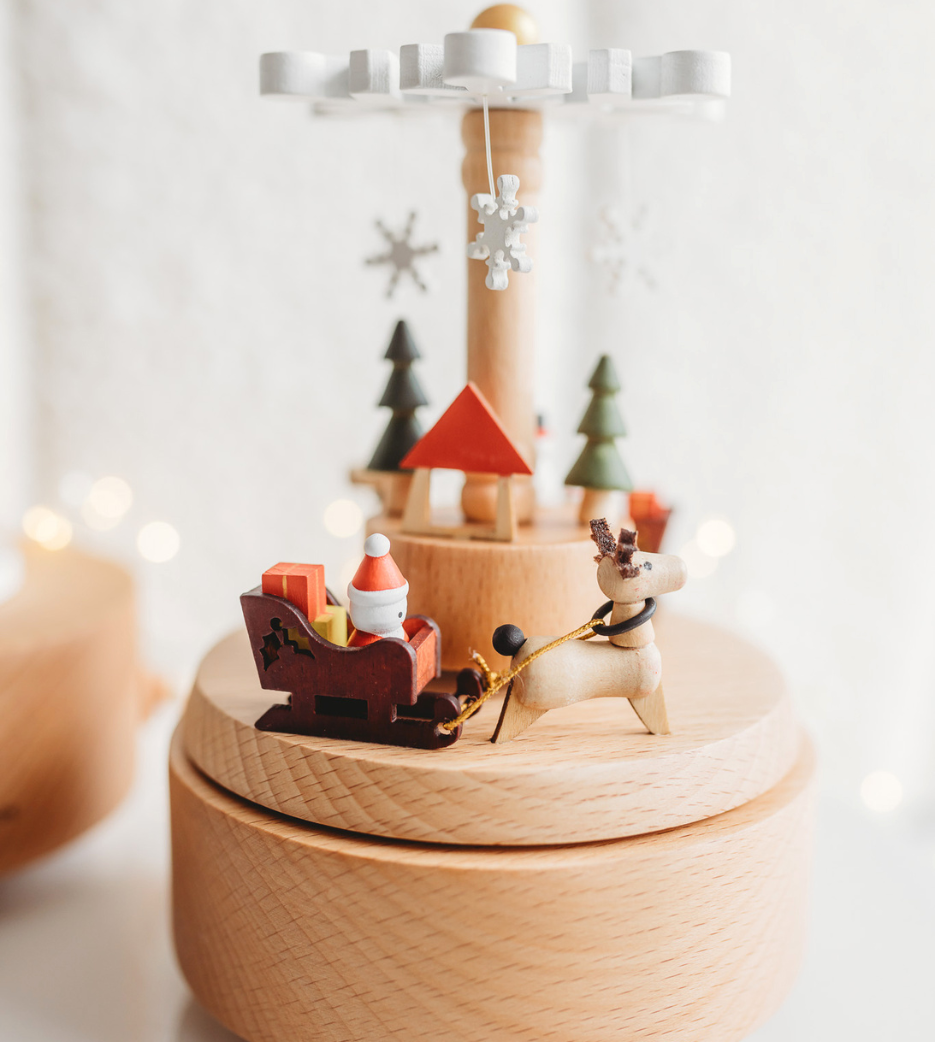 Christmas Heirloom Wooden Musical Carousels