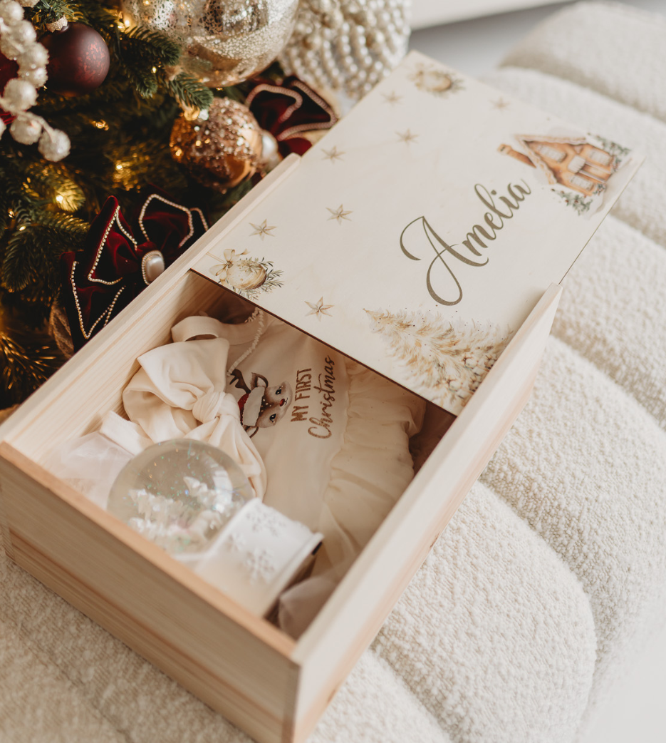 Personalised Wooden Christmas Keepsake Box