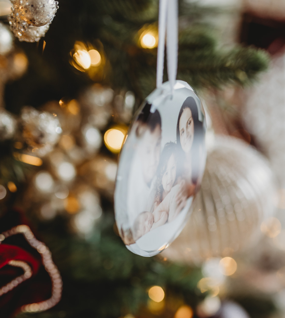 Keepsake Photo Glass Tree Ornaments