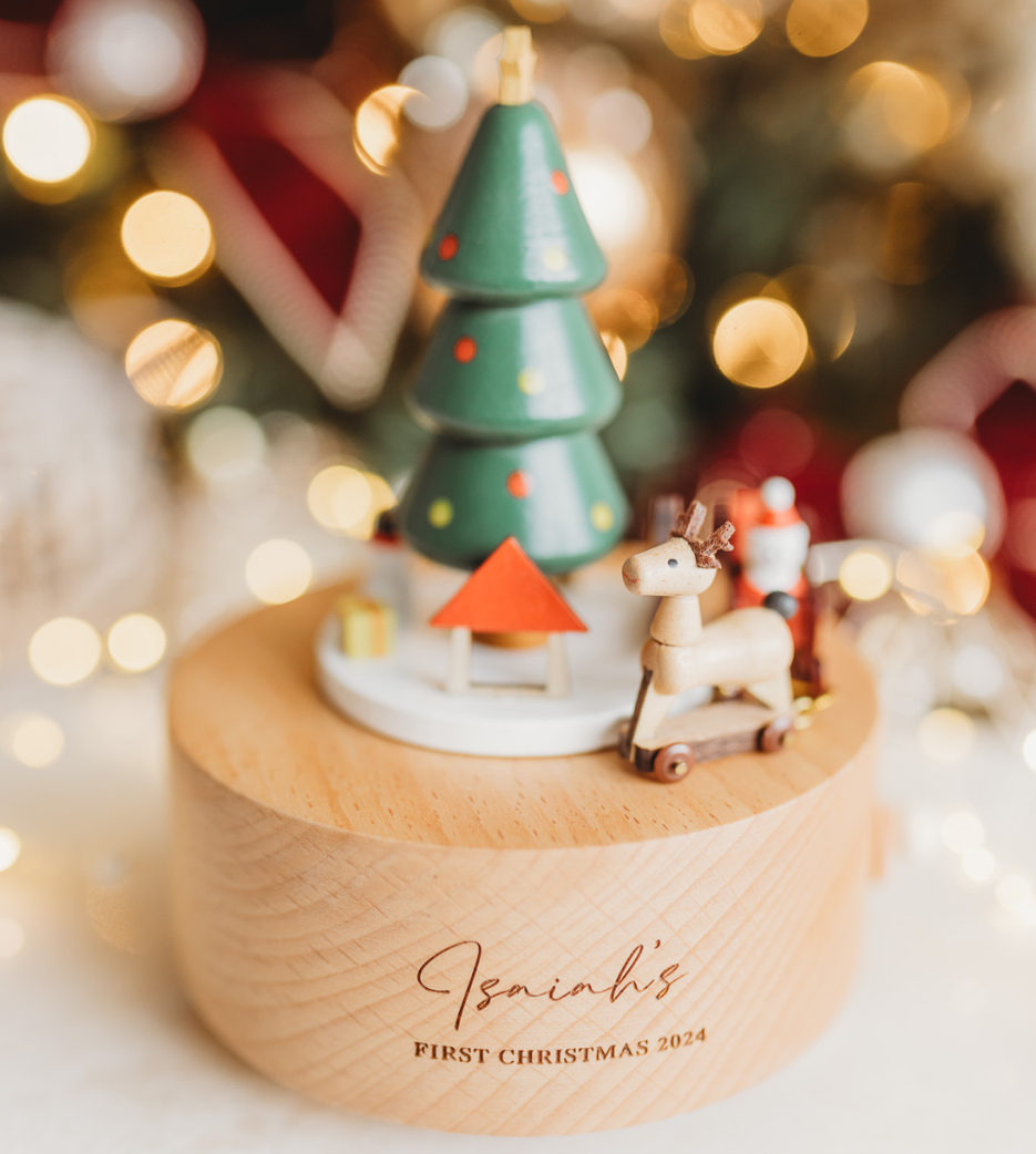 Christmas Heirloom Wooden Musical Carousels