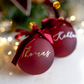 Personalised Velvet Bow Glass Baubles