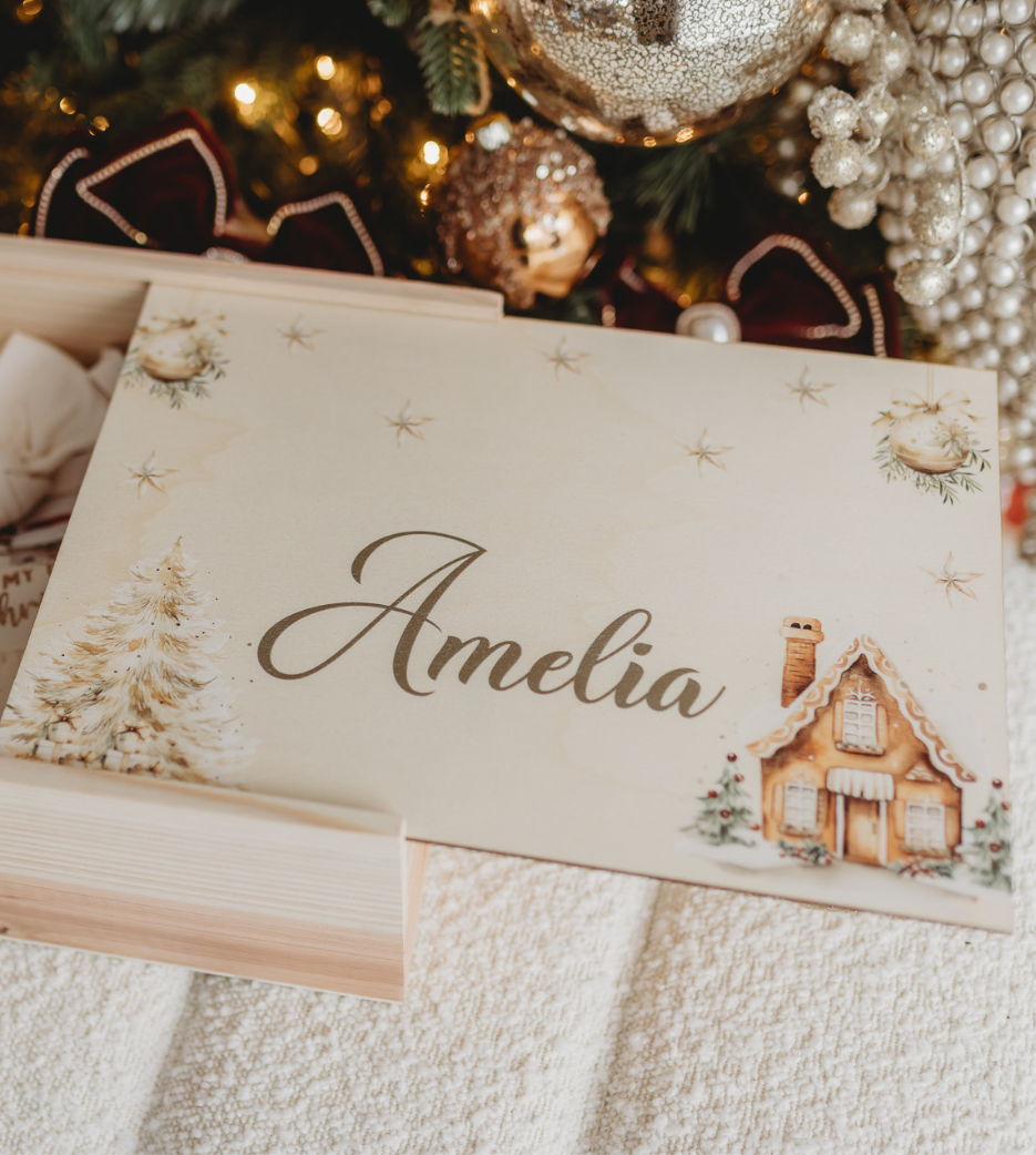 Personalised Wooden Christmas Keepsake Box