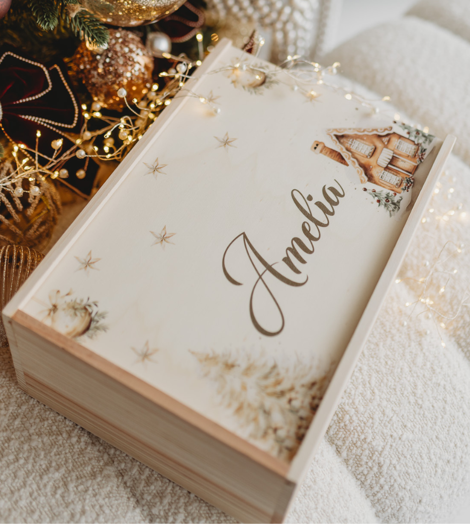 Personalised Wooden Christmas Keepsake Box