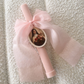 Ribbed Candles with Chiffon Bow
