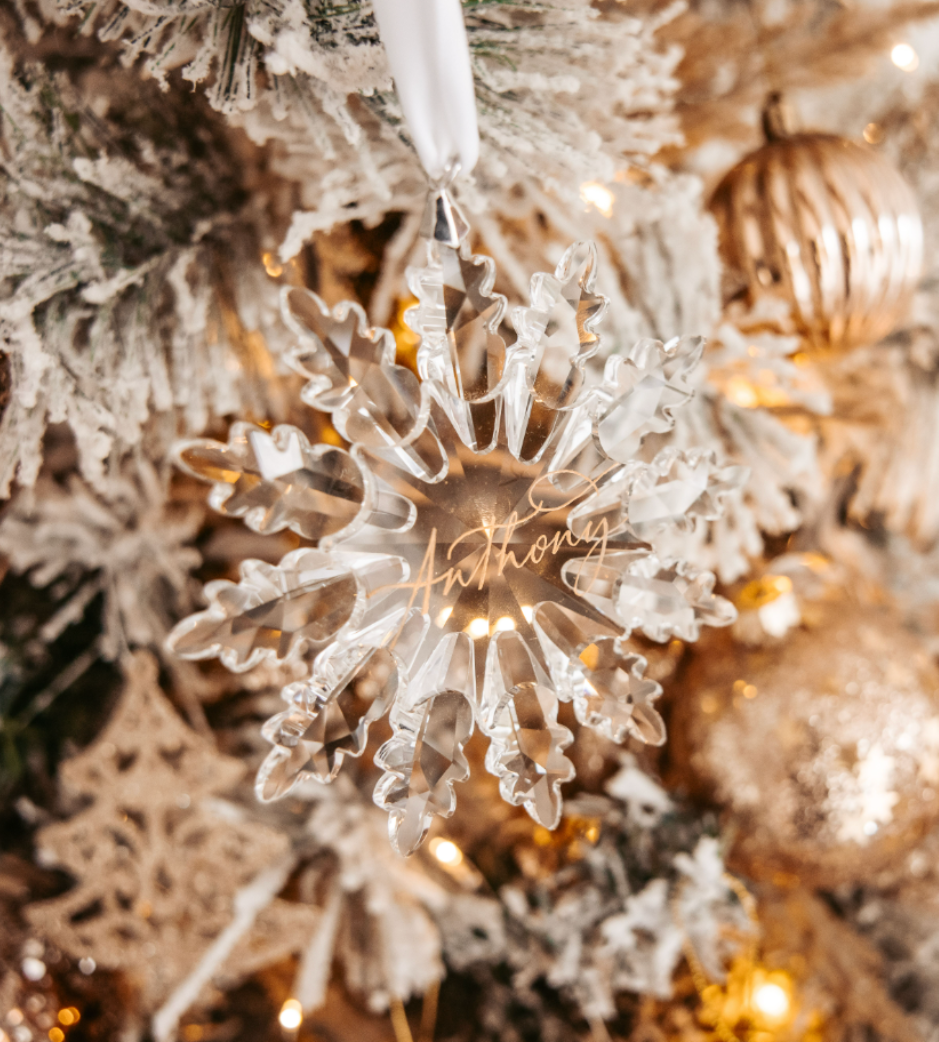 Clear Personalised Christmas Snowflake