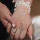 Bridal Wrist Rosary with Crystal Cross