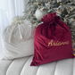 Embroidered Velvet Bow Christmas Sack