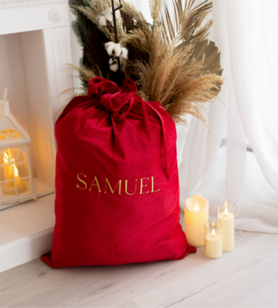 Personalised Embroidered Santa Sacks