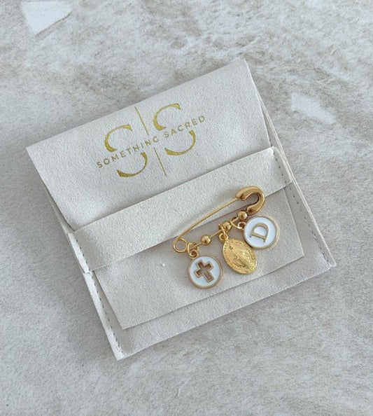 Immaculate Mary Pin with Initial