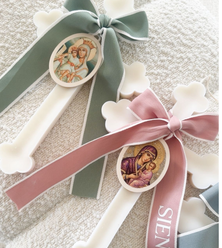 Ivory Orthodox Cross Candle