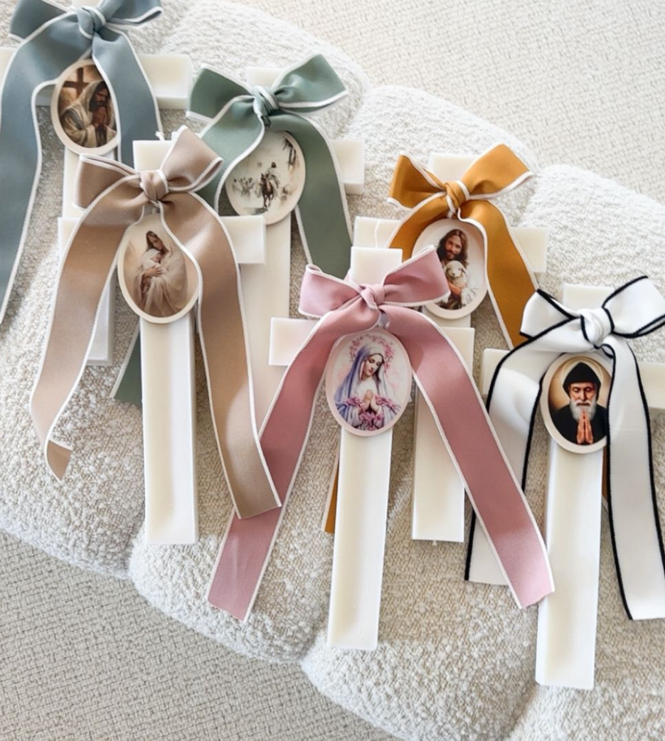 Ivory Cross Candle