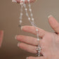 Bridal Wrist Rosary with Crystal Cross