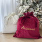 Embroidered Velvet Bow Christmas Sack