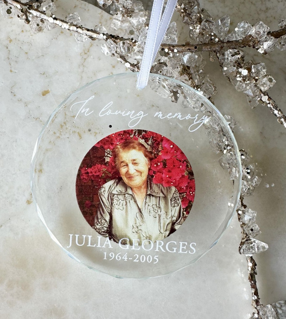 Keepsake Photo Glass Tree Ornaments