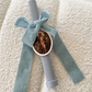 Ribbed Candles with Velvet Bow