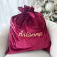 Embroidered Velvet Bow Christmas Sack