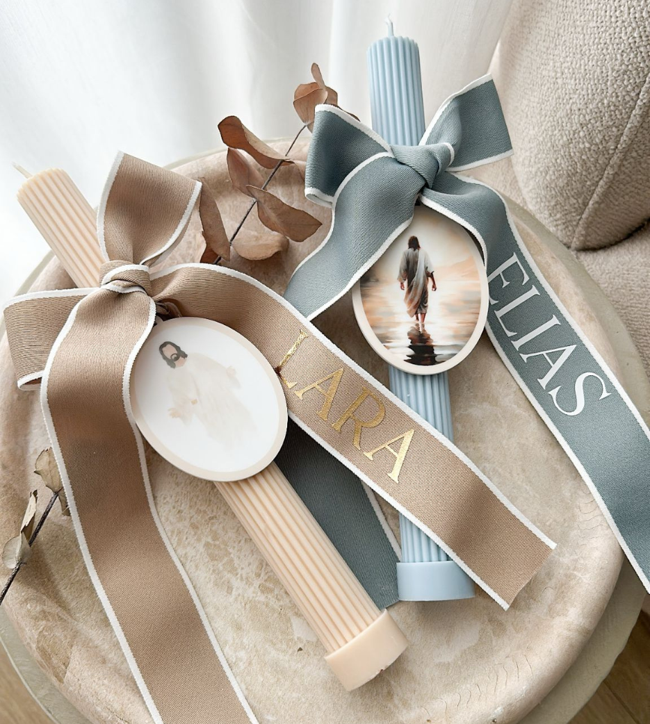 Nude Ribbed Candle