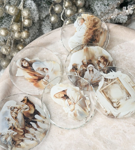 Nativity Glass Ornaments