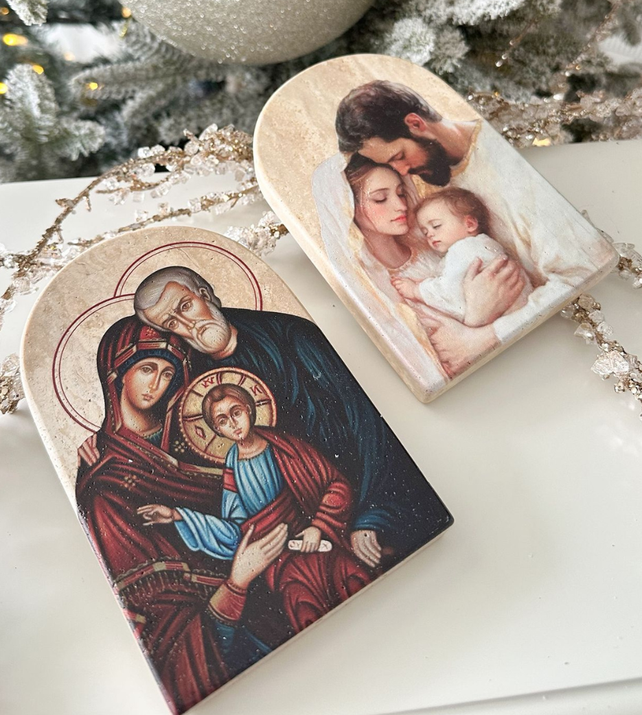 Holy Family Travertine Arch Block (2 sizes)