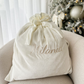 Embroidered Velvet Bow Christmas Sack