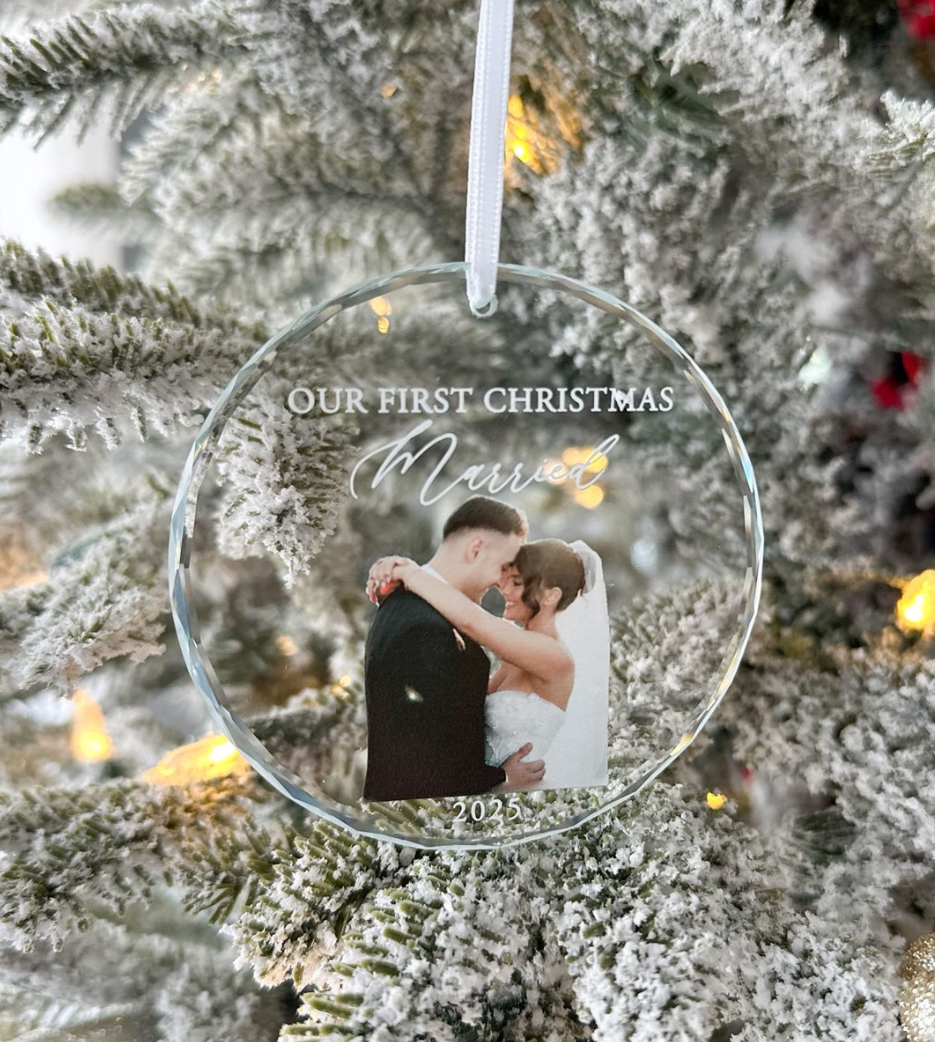 Keepsake Photo Glass Tree Ornaments