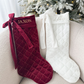 NEW Bow Velvet Personalised Christmas Stocking
