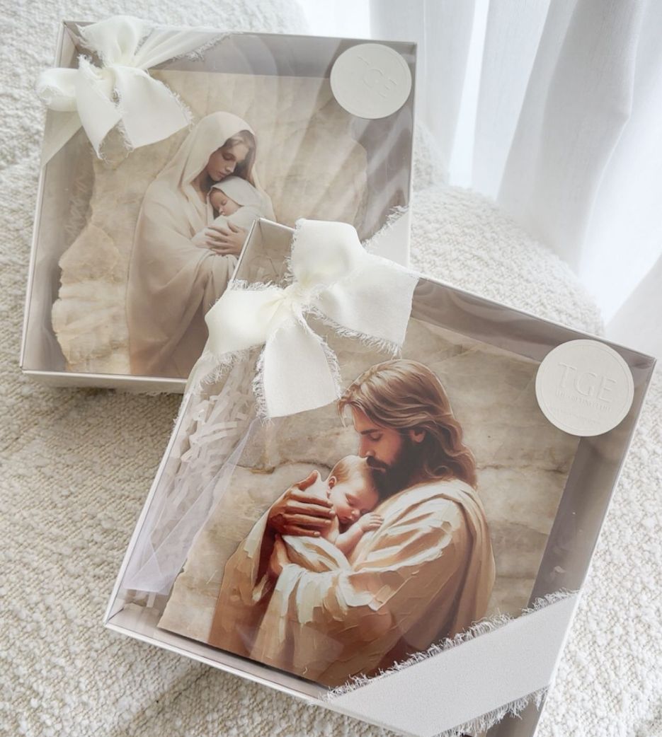 Neutral Marble Godparent Proposal Stones