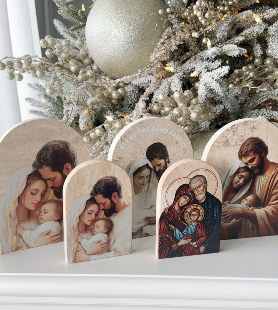 Holy Family Travertine Arch Block (2 sizes)