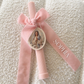 Ribbed Candles with Velvet Bow