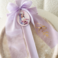 Purple Cross Candle with Chiffon Bow